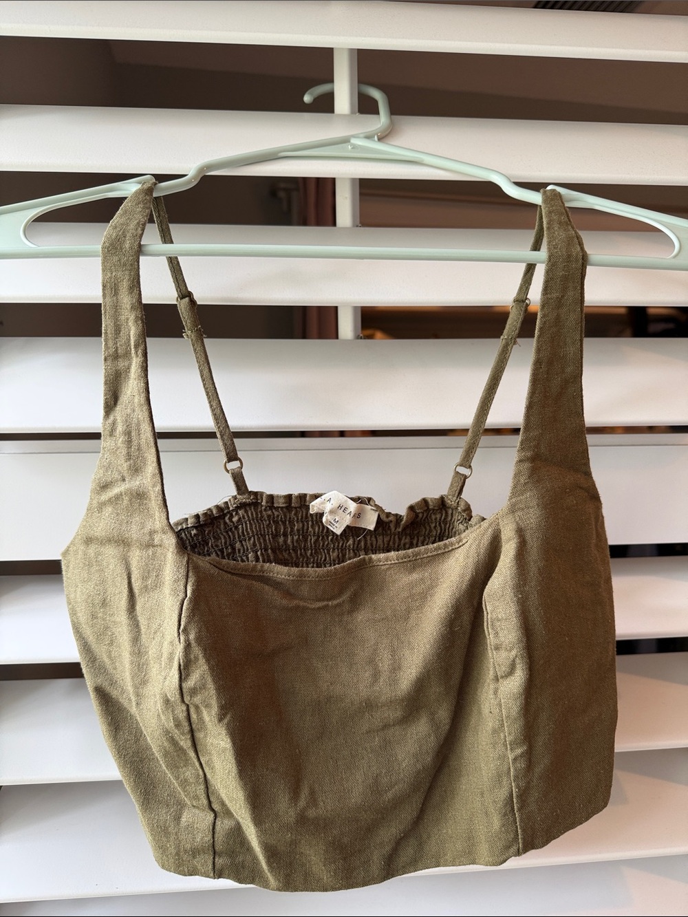 Olive Green Womenโs Crop Top
